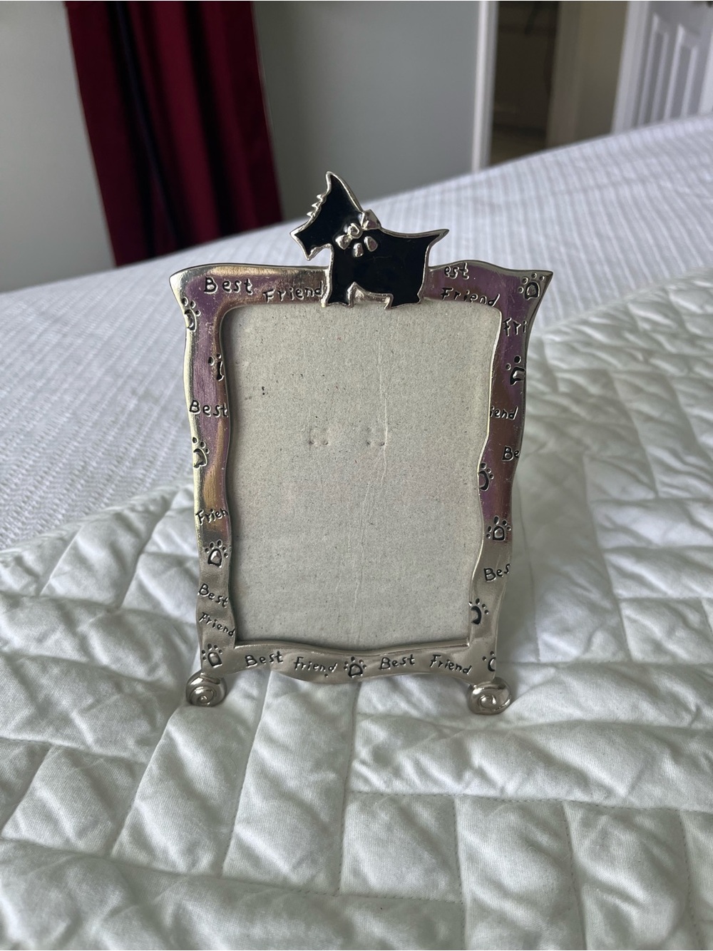Best Friend Pet Silhouette Picture Frame - Silver